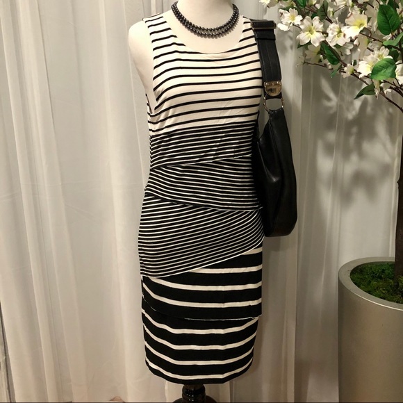 Anthropologie Dresses & Skirts - NWOT Mystree Anthropology Striped Layered Bodycon Dress, S